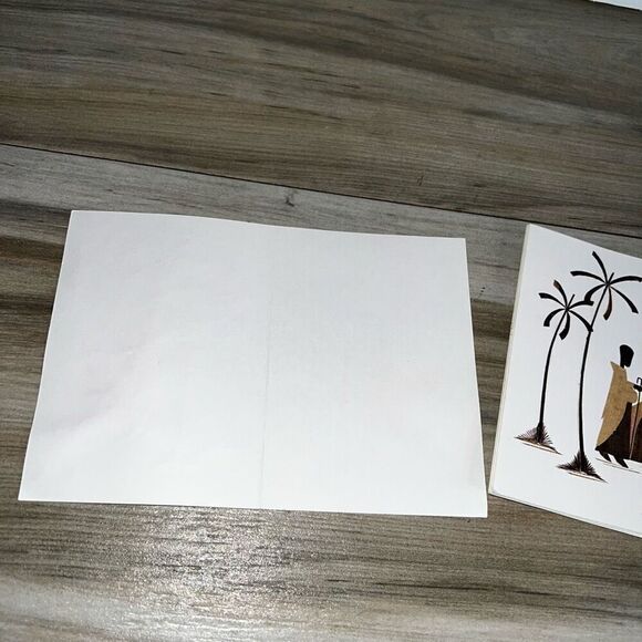 Vintage Wood Cut Veneer Blank Cards Caribbean Handmade Set 10 4”X5.5” Ethnic - Picture 8 of 9
